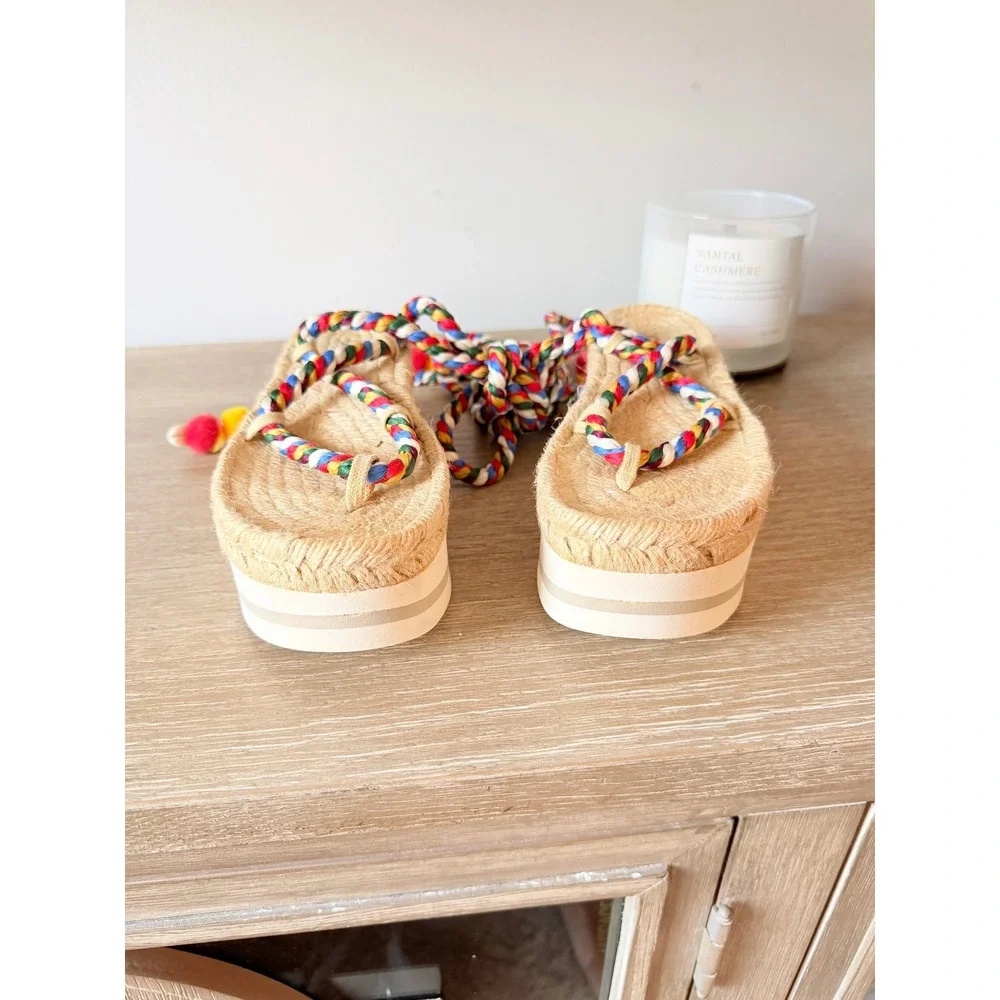 O Bag Platform Espadrille Rope Sandals Women Multi-color EU 37